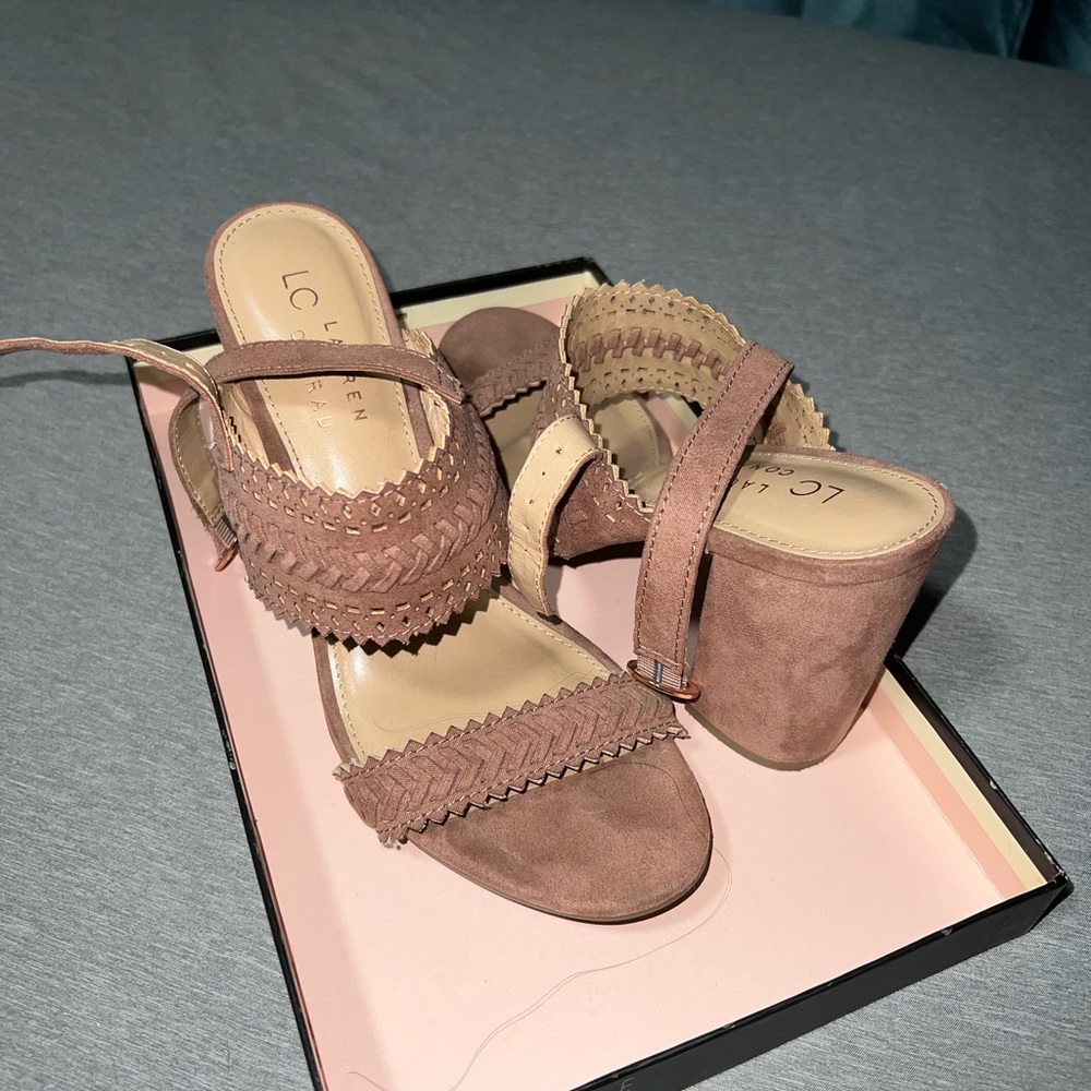 Lauren Conrad pink/peach heels,size 7.5, used